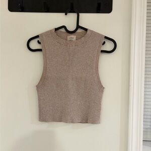 Wilfred Ribbed Knit Tank Top - Cream